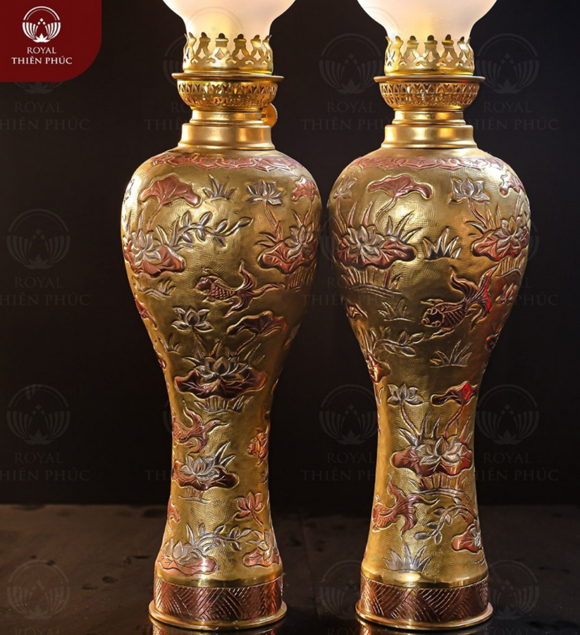3 mẫu Đèn thờ bằng đồng catut
